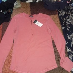Ralph LAUREN Henley long Sleeve top L NWT